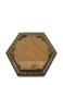 شکلات خوری خاتم کاری / شش گوش / مدل حوضی / دسته برنجی / پایه چوبی / داخل و کف چوب راش / اثر گروه هنری رستا / قطر 21 سانتی متر