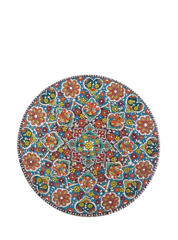 بشقاب سفال میناکاری / اثر گروه هنری رستا / قطر 21 سانتی متر